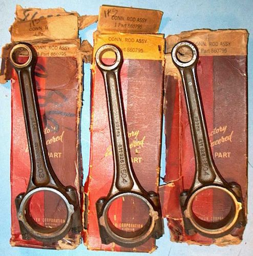 1934-1941 dodge car truck 218 2-4-6 even connecting rod set of 3 - nos mopar