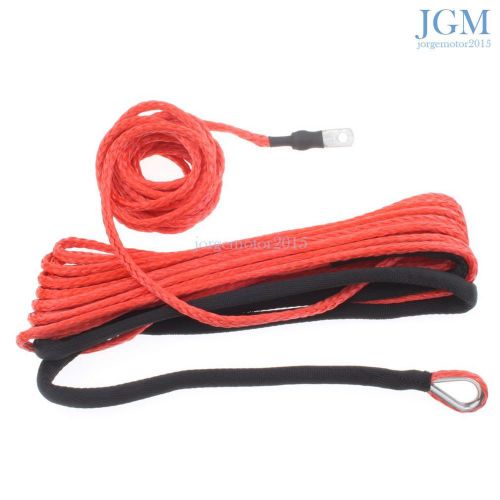 1/4&#034; x 50&#039; red synthetic fiber winch line cable rope 7200+ lbs suv atv utv heavy