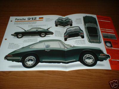 ★★1967 porsche 912 original imp brochure 67 65 66 68 69 spec sheet info★★