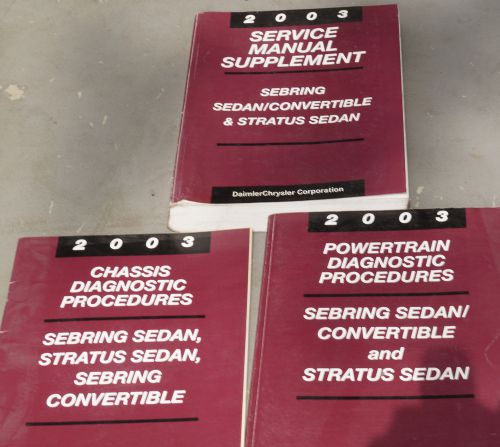 2003 chrysler sebring stratus - set of 2 factory service diagnostic manuals