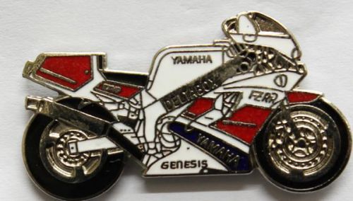 Yamaha fzr r750 pin badge from fat skeleton