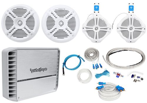 Rockford fosgate pm400x4 400w marine 4ch amplifier+2) boat+2) wakeboard speakers