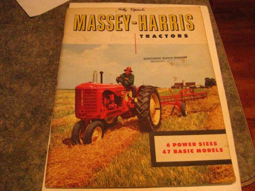 1953 massey-harris tractors brochure pony colt mustang plow 33 44 55 and diesel