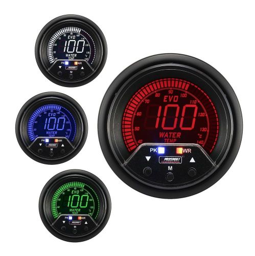 Prosport 60mm evo red blue green white led water temperature gauge celsius