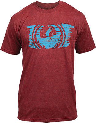 Dragon smear mens short sleeve t-shirt brick red/blue lg