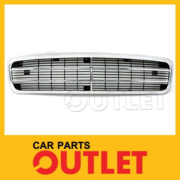 1993-1996 buick regal front grille chrome frame black plastic insert 4dr fwd new