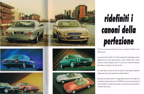 1995 jaguar italian brochure: xj6,xj12,xjr,double 6,sovereign,xjs,convertible,