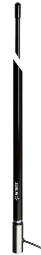 Vhf marine boat 8 foot antenna scout ks42 black. foam injected. ss ferrule italy