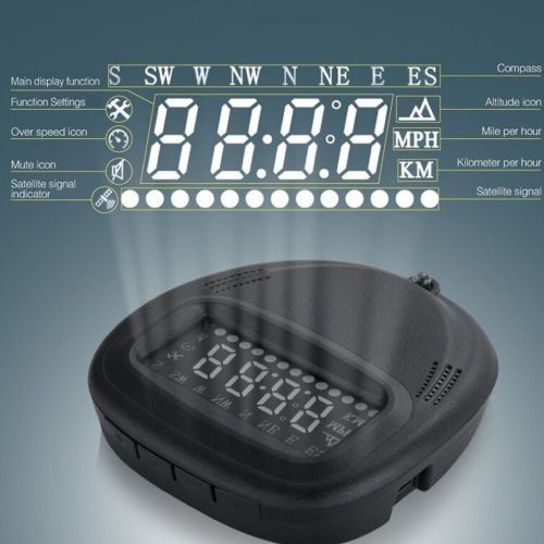 New mini usb auto gps hud real time show vehicle speed &amp;alarm compass altitude