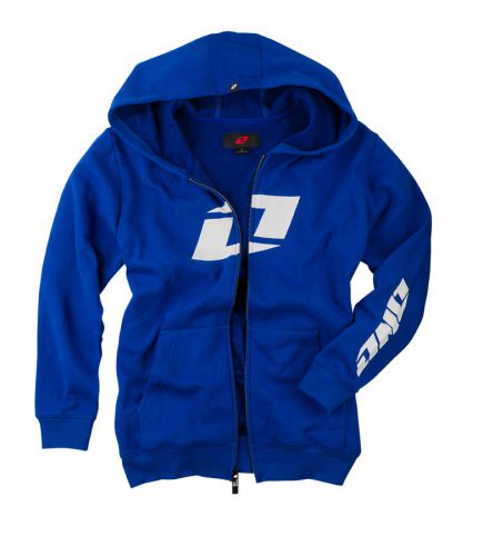 One industries icon fz youth zip up hoody royal blue/white lg