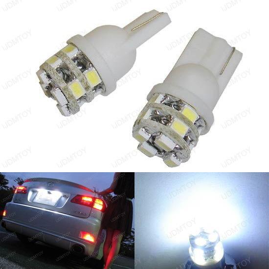 Xenon white 360° 12-smd 168 194 2825 led bulbs for auto car license plate lights