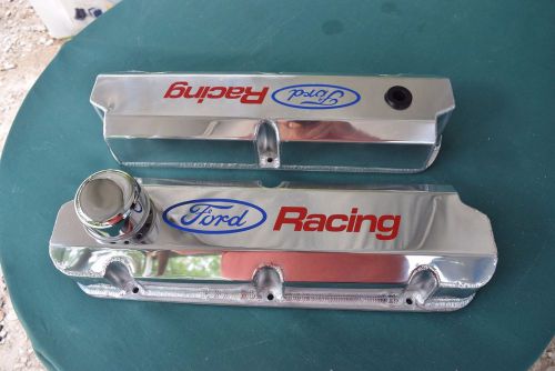 289-302-351-w fabricated aluminum valve covers w-ford racing decals.