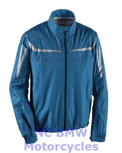 Bmw genuine motorcycle unisex rainlock rain riding unisex jacket blue size 2xl