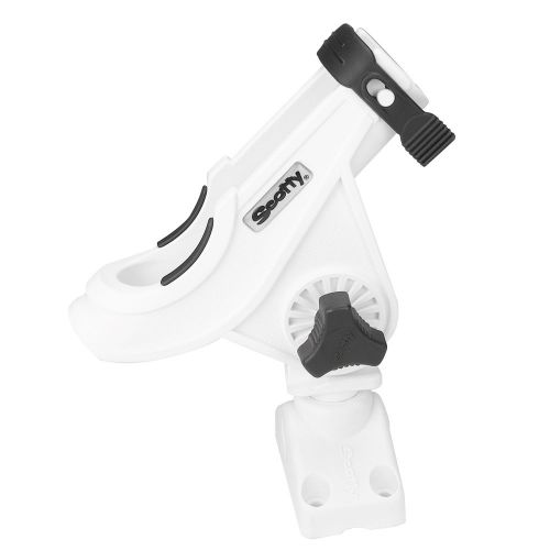 Scotty 280 bait caster/spinning rod holder w/241 deck/side mount - white -280-wh