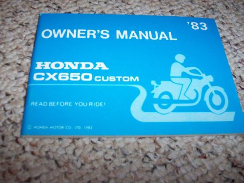 1983 honda cx650 custom motorcycle factory user guide owner manual original