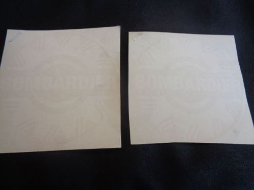 Bombardier decal pair ( 2 ) white 3 7/8&#034; marine boat