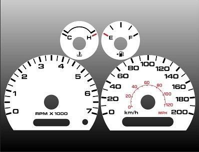 2004-2009 ford ranger metric kph kmh instrument cluster white face gauges 04-09