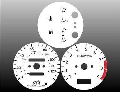 1994-1996 infiniti g20 instrument cluster white face gauges 94-96