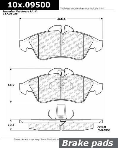 Centric 106.09500 brake pad or shoe, front