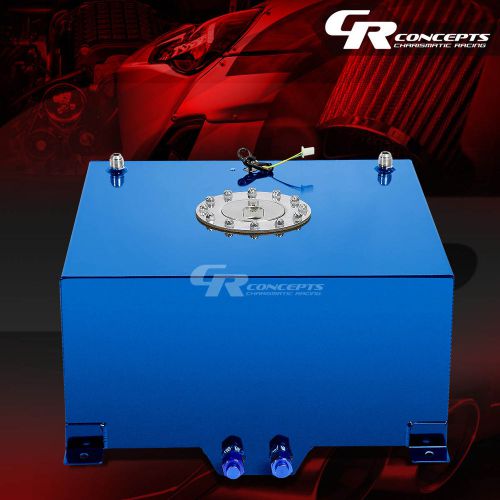 10 gallon/38l blue coat aluminum racing/drift fuel cell tank+cap+level sender