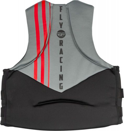 Fly racing adult neoprene flotation life vest black/gray/red xxl