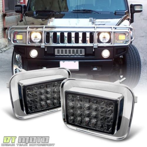 Smoked 03-09 hummer h2 full led corner parking lights lamps fitment