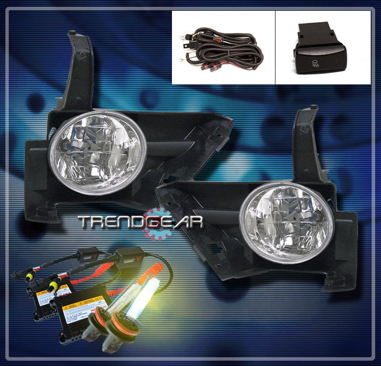 05 06 honda cr-v ex lx se jdm bumper chrome fog lights lamp+oem switch+3000k hid