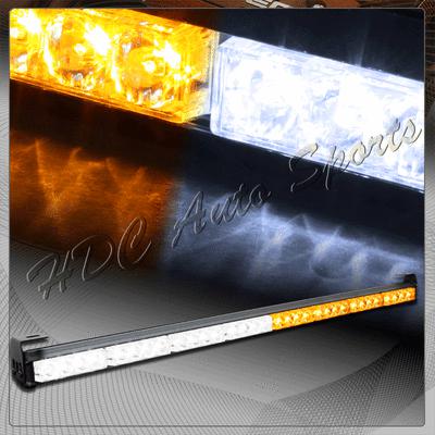 35.5" white & amber led traffic adviser/advising emergency warning strobe light