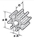 Boat marine impeller 12.76 x 58.5 x 40.41 omc-johnson-evinrude983895