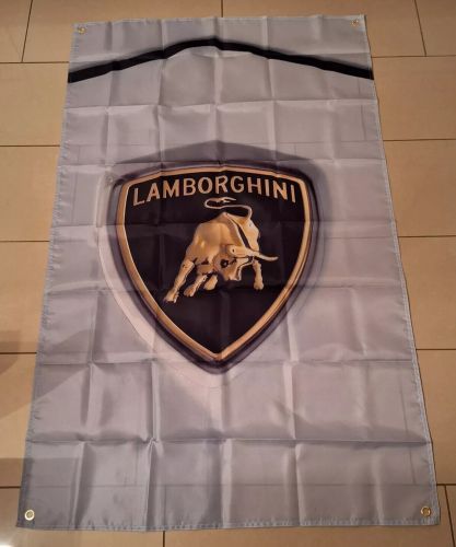 Find Lamborghini Logo Car 3x5 FT White Flag / Banner Garage Mane Cave ...