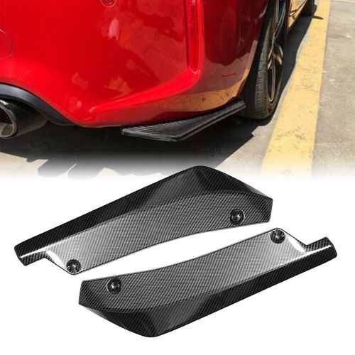 Carbon fiber style rear bumper fin canard splitter diffuser valence spoiler lips