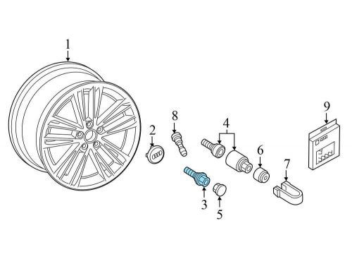 2018-2023 audi a5 sportback - wheel bolt / lug nut set (5) wht002437