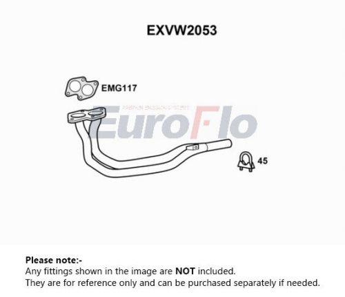 Exhaust pipe front exvw2053 euroflo genuine top quality guaranteed new