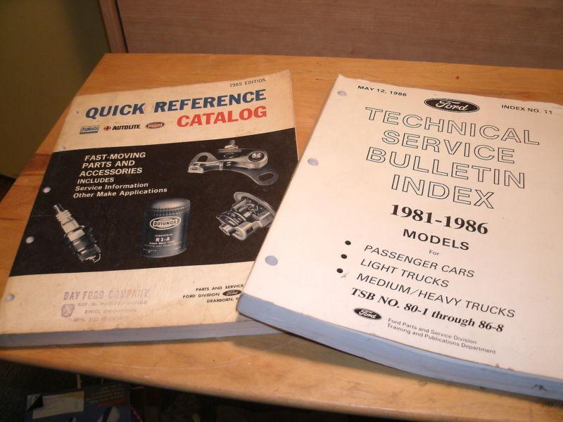 1981 - 1986 ford tech. service index + 1965 ford quick reference parts catalog