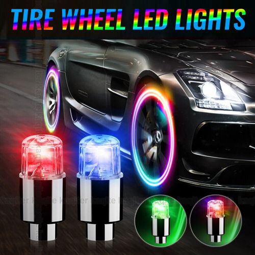 4x car auto wheel tire tyre air valve stem led light caps cover car accessories.