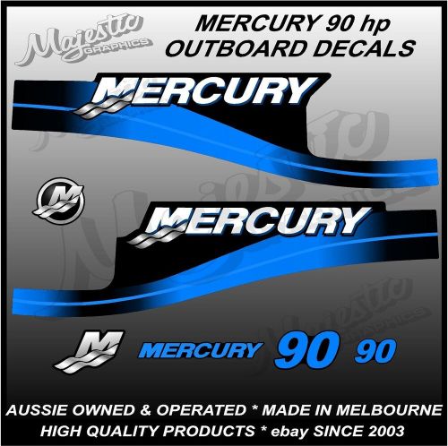 Find MERCURY - 90 hp - DECALS - BLUE - OUTBOARD MOTOR DECALS in ...