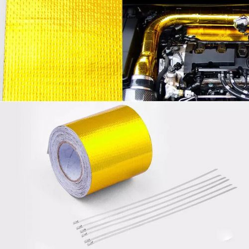 50mm x 10m gold roll adhesive reflective high temperature heat shield wrap tape