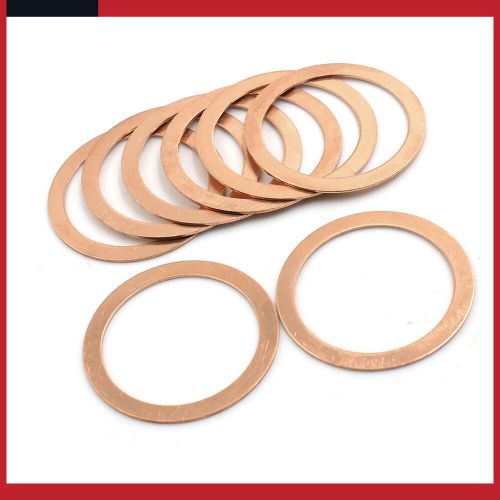 Universal 40mm inner dia copper washers flat sealing gaskets ring pack of 8