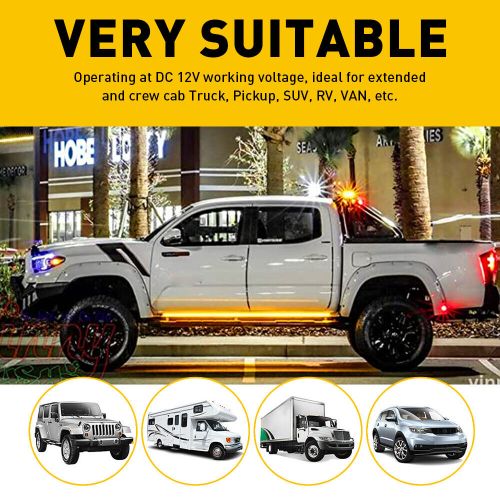 2pcs 60&#034; running board led drl side strip step lights bar for ram 1500 2500 3500