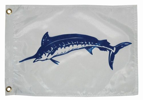 2918 taylor made 12&#034; x 18&#034; nylon blue marlin boat flag (anti-ultraviolet)