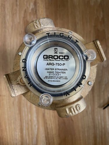 Groco arg-750-p series 3/4&#034; raw water strainer w/non-metallic plastic basket