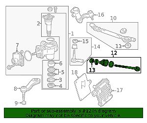 Genuine steering linkage inner tie rod end 86592153