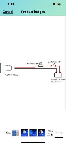 Boat drain plug light smart control system use out of water dc 9~32v red