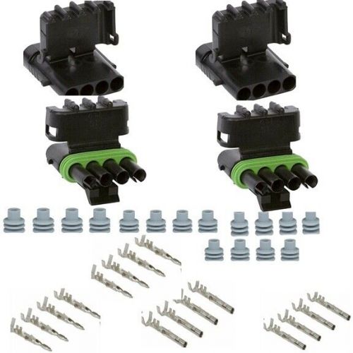 Delphi weather pack 4 pin -  conductor connector kit 16-14 ws 2 pack - two sets