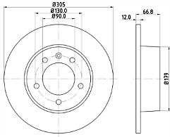 1x mintex mdc1539 front brake disc for nissan renault vauxhall same day dispatch