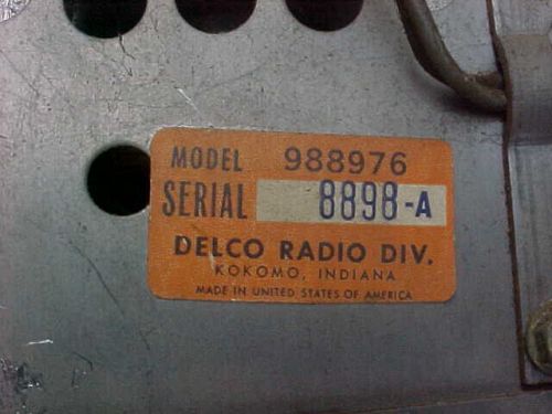 Gm delco 1959 pontiac orignal factory car radio 1950&#039;s untested model 988976