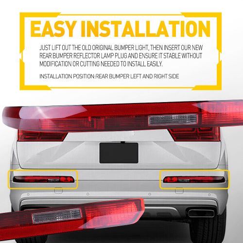 2set left right side bumper reflector light set for audi 2016-20 q7 rear w/blubs