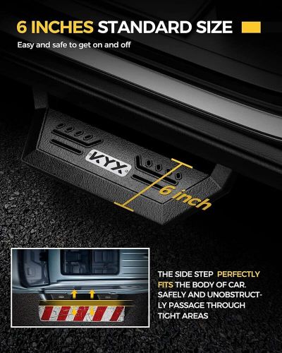 Running boards side steps for 2009-2018 dodge ram 1500 crew cab nerf bar black