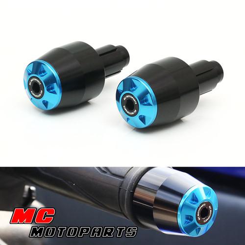 Blue racing storm bar ends for suzuki burgman 125 200 400 650 2012 2013