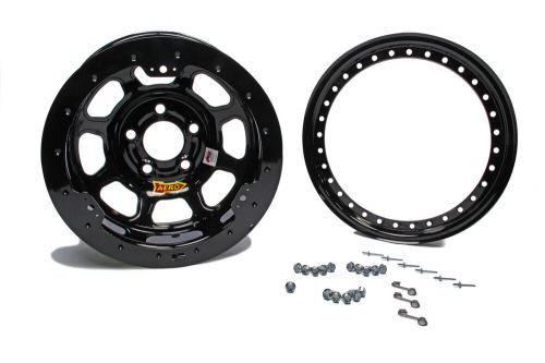 Aero race wheels 53-185030-blkring 15x8 3in 5.00 black w/ black ring